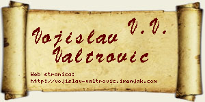 Vojislav Valtrović vizit kartica